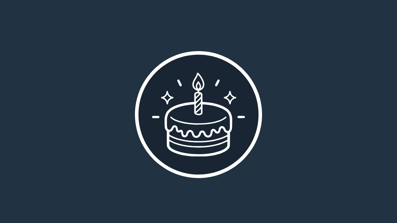 Birthday reminders feature icon showing a birthday cake with a lit candle.