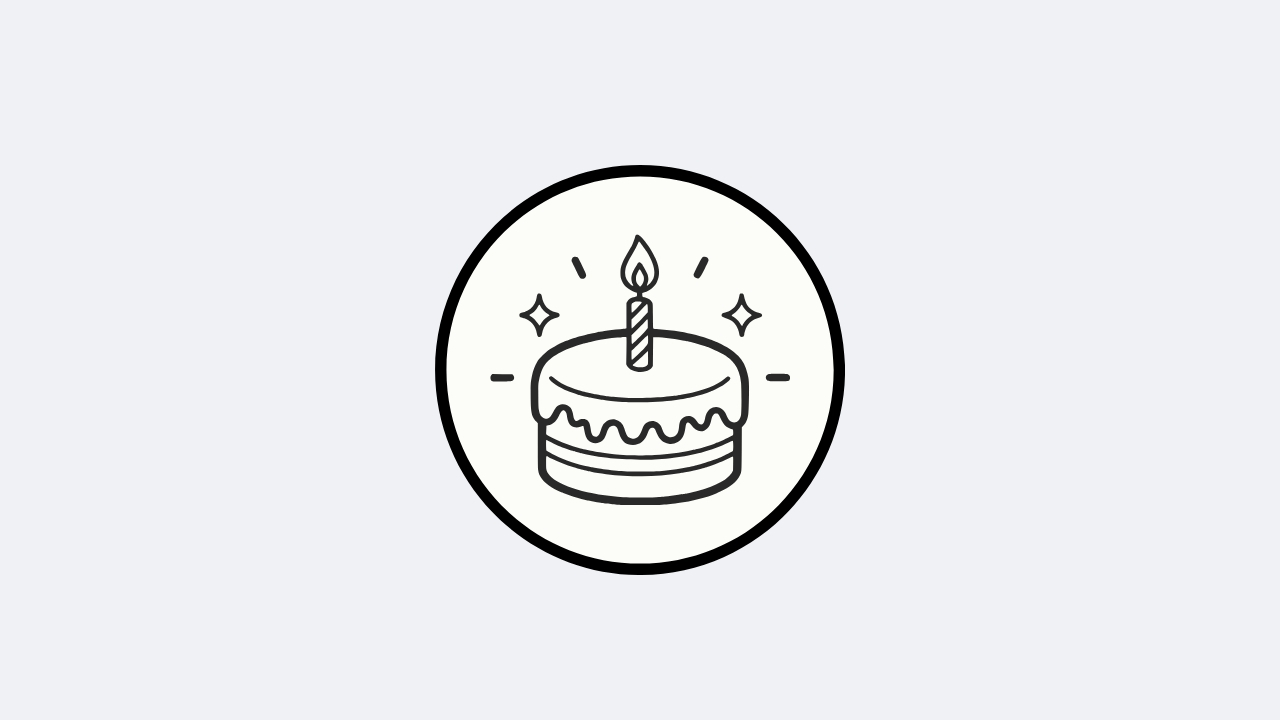 Birthday reminders feature icon showing a birthday cake with a lit candle.
